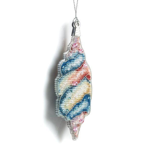 Plastic Cross-Stitch Kit &ndash; &ldquo;Christmas Ornament &ndash; Ocean Shell&rdquo; (Double-Sided) FLX-149