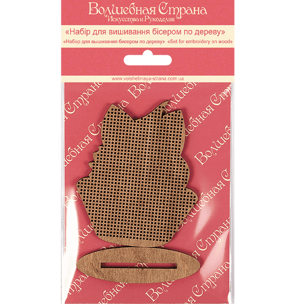 Wooden Bead Embroidery Kit &ndash; &ldquo;Cupcake With Bow&rdquo; FLK-026