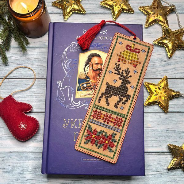 Craft Cardboard Embroidery Kit &ndash; &ldquo;Bookmark &ndash; Reindeer&rdquo; WLZ-009