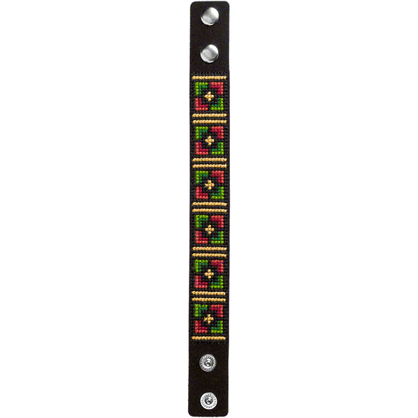 Faux Leather Cross-Stitch Kit &ndash; &ldquo;Bracelet&rdquo; (2.2 &times; 22 cm) FLHL-036 Black