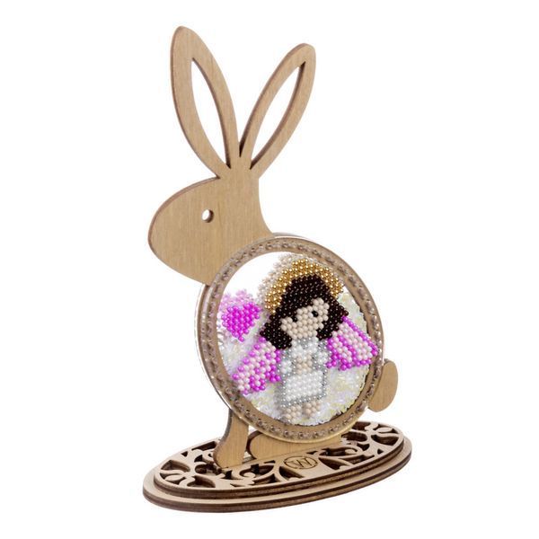 Bead Embroidery Kit (Plastic Base) &ndash; &ldquo;Tender Bunny&rdquo; (Double-Sided) FLPL-085
