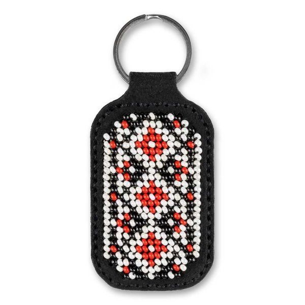 Faux Leather Bead Embroidery Kit &ndash; &ldquo;Keychain&rdquo; FLBB-094 Black