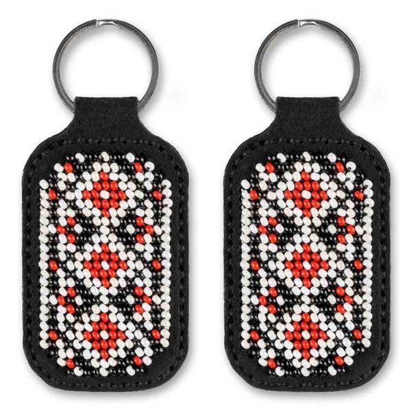 Faux Leather Bead Embroidery Kit &ndash; &ldquo;Keychain&rdquo; FLBB-094 Black