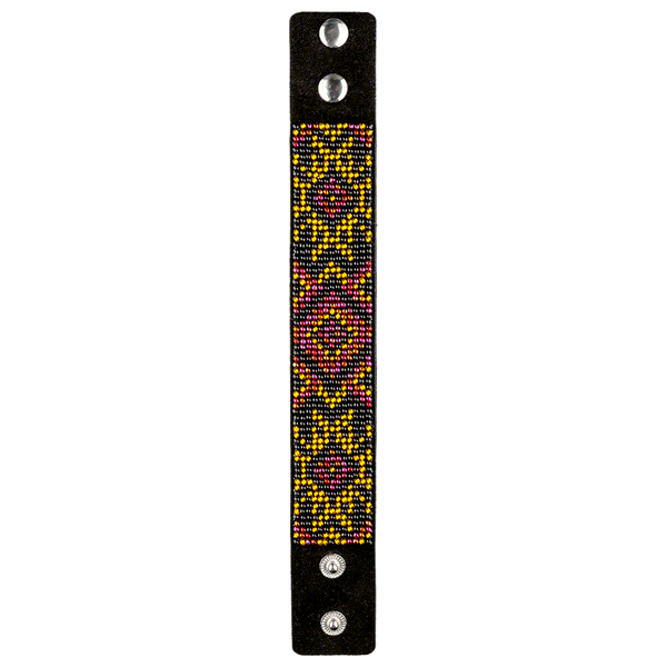 Faux Leather Bead Embroidery Kit &ndash; &ldquo;Bracelet&rdquo; (3 &times; 22 cm) FLBB-009 Black