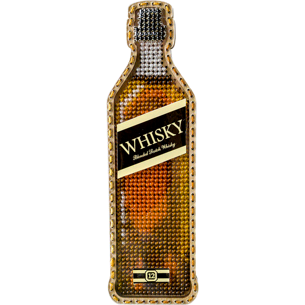 Wooden Bead Embroidery Kit &ndash; &ldquo;Whiskey Bottle&rdquo; FLK-358