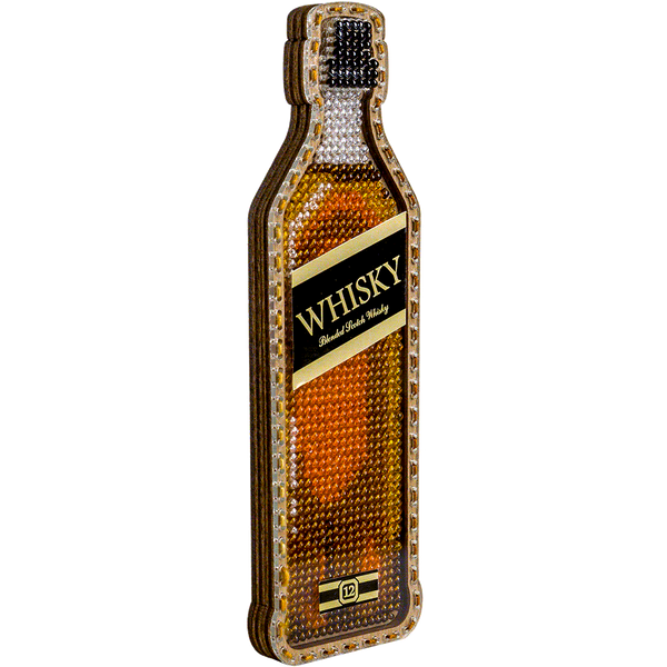 Wooden Bead Embroidery Kit &ndash; &ldquo;Whiskey Bottle&rdquo; FLK-358