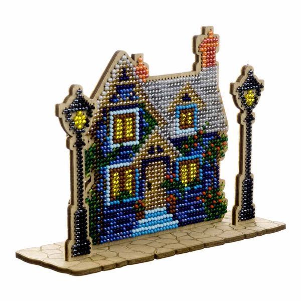 Wooden Bead Embroidery Kit &ndash; &ldquo;House with Lanterns&rdquo; FLK-588