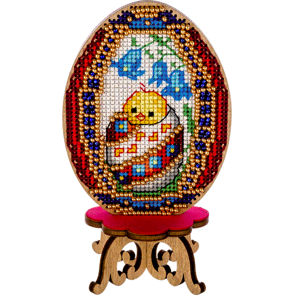 Wooden Cross-Stitch Kit &ndash; &ldquo;Easter Egg&rdquo; FLW-030