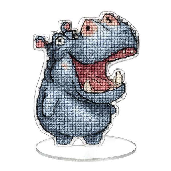 Plastic Cross-Stitch Kit &ndash; "Hippo" FLX-026