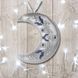 Faux Leather Cross-Stitch Kit &ndash; &ldquo;Crescent Moon Christmas Ornament&rdquo; (Double-Sided) FLHL-079 Silver FLHL-079 photo 1