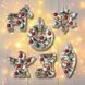 Faux Leather Bead Embroidery Kit &ndash; &ldquo;Silver Night Christmas Ornaments&rdquo; (6 pcs, Double-Sided) FLBB-124 Silver FLBB-124 photo 1