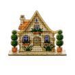 Wooden Bead Embroidery Kit &ndash; &ldquo;House With Topiary&rdquo; FLK-589 FLK-589 photo 6