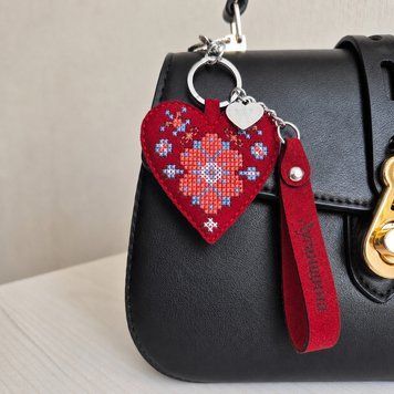 Faux Leather Cross-Stitch Kit &ndash; &ldquo;Bag Charm &ndash; Luhansk Region&rdquo; FLHL-141