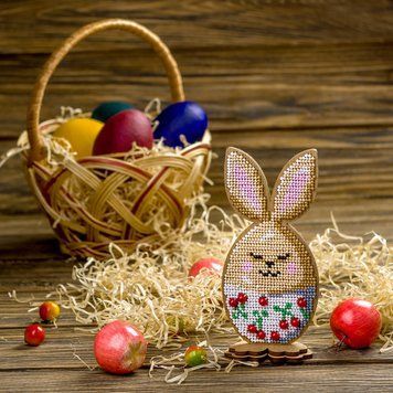 Wooden Bead Embroidery Kit &ndash; &ldquo;Bunny Egg &ndash; Dreamer&rdquo; FLK-328