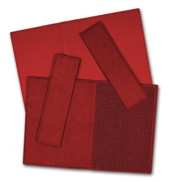 Faux Leather Embroidery Blank &ndash; &ldquo;Passport Cover&rdquo; FLBE(BB)-061 Red