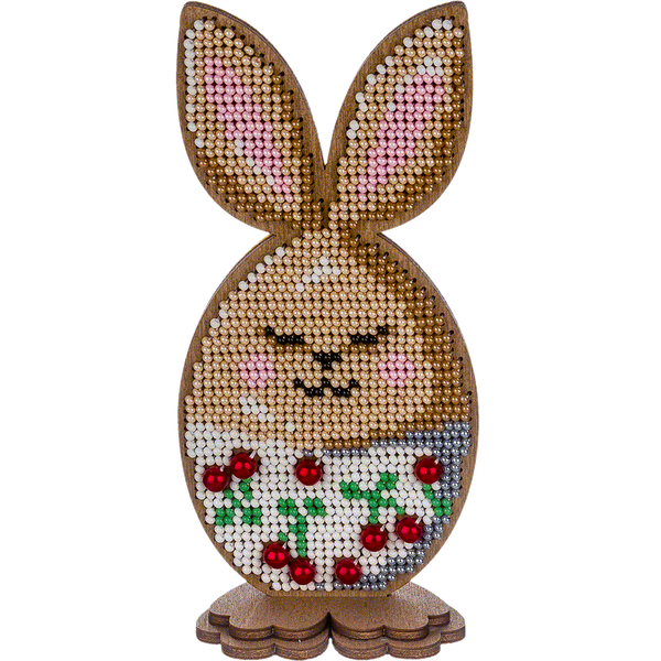 Wooden Bead Embroidery Kit &ndash; &ldquo;Bunny Egg &ndash; Dreamer&rdquo; FLK-328