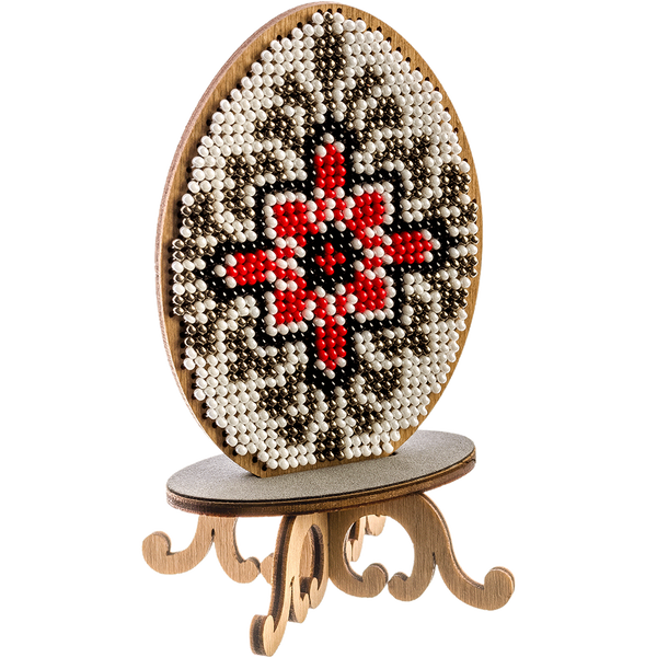 Wooden Bead Embroidery Kit &ndash; &ldquo;Easter Egg&rdquo; FLK-177