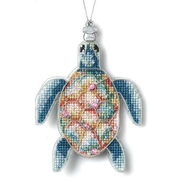 Plastic Cross-Stitch Kit &ndash; &ldquo;Christmas Ornament &ndash; Wonder of the Ocean&rdquo; (Double-Sided) FLX-150