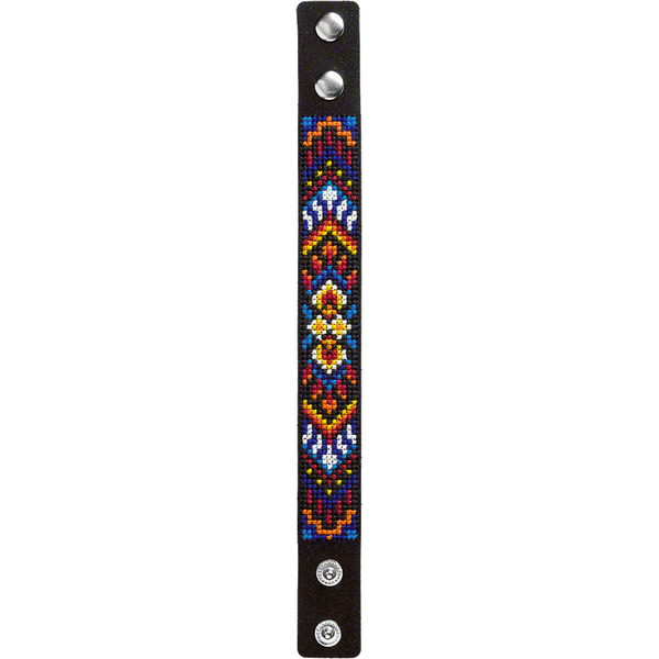 Faux Leather Cross-Stitch Kit &ndash; &ldquo;Bracelet&rdquo; (2.2 &times; 22 cm) FLHL-037 Black