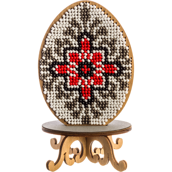 Wooden Bead Embroidery Kit &ndash; &ldquo;Easter Egg&rdquo; FLK-177