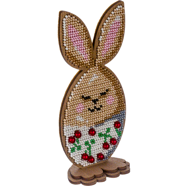 Wooden Bead Embroidery Kit &ndash; &ldquo;Bunny Egg &ndash; Dreamer&rdquo; FLK-328