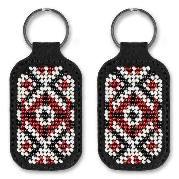 Faux Leather Bead Embroidery Kit &ndash; &ldquo;Keychain&rdquo; FLBB-095 Black