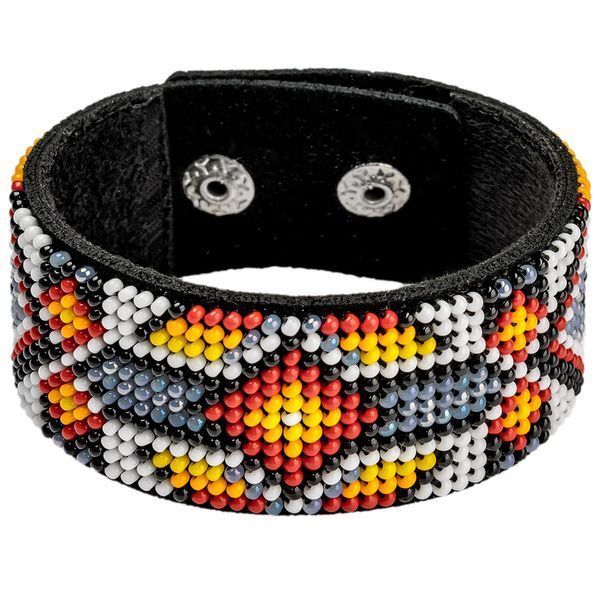 Faux Leather Bead Embroidery Kit &ndash; &ldquo;Bracelet&rdquo; (3 &times; 22 cm) FLBB-010 Black