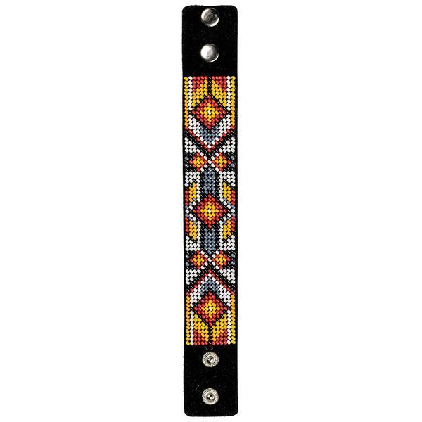 Faux Leather Bead Embroidery Kit &ndash; &ldquo;Bracelet&rdquo; (3 &times; 22 cm) FLBB-010 Black