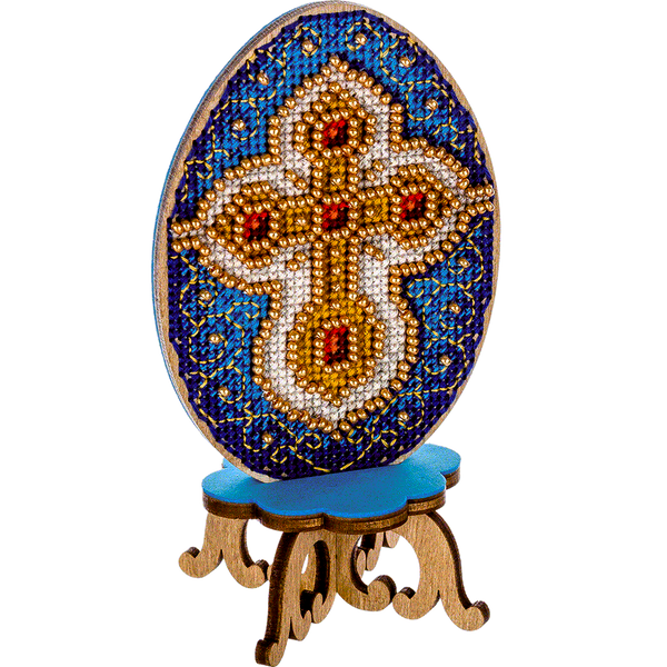 Wooden Cross-Stitch Kit &ndash; &ldquo;Easter Egg&rdquo; FLW-031