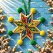 Wooden Cross-Stitch Kit &ndash; &ldquo;Christmas Ornament &ndash; Colorful Mosaic&rdquo; FLW-123 FLW-123 photo 1