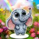 Plastic Cross-Stitch Kit &ndash; "Baby Elephant" FLX-027 FLX-027 photo 1