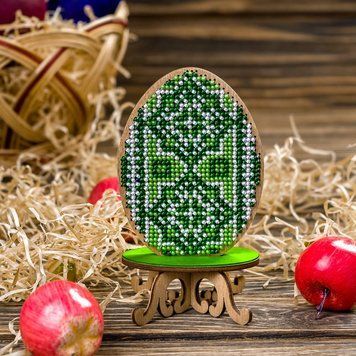 Wooden Bead Embroidery Kit &ndash; &ldquo;Easter Egg&rdquo; FLK-178
