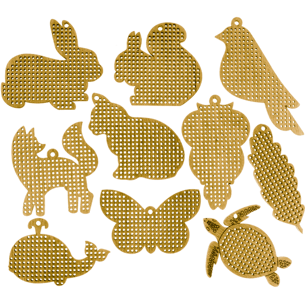 Wooden Embroidery Blanks Set &ndash; &ldquo;Animal World&rdquo; FLSW-005
