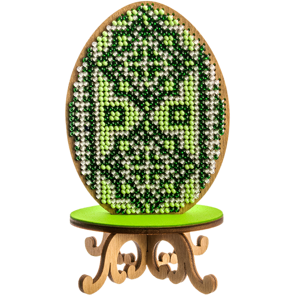 Wooden Bead Embroidery Kit &ndash; &ldquo;Easter Egg&rdquo; FLK-178
