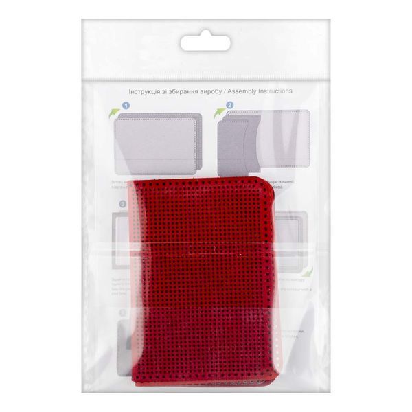 Faux Leather Embroidery Blank &ndash; &ldquo;ID Card Cover&rdquo; FLBE(BB)-062 Red