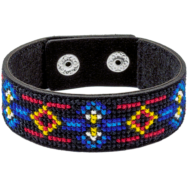 Faux Leather Cross-Stitch Kit &ndash; &ldquo;Bracelet&rdquo; (2.2 &times; 22 cm) FLHL-038 Black