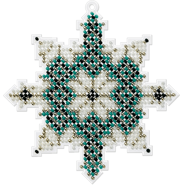 Bead Embroidery Kit (Plastic Base) &ndash; &ldquo;Christmas Ornament &ndash; Snowflake&rdquo; FLPL-016