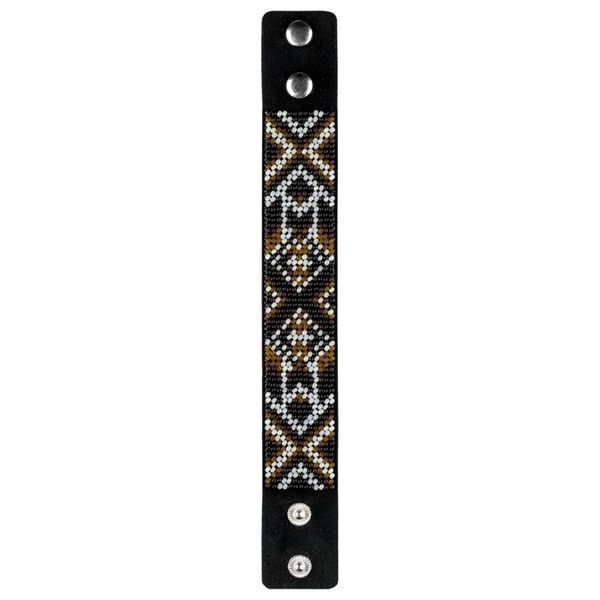 Faux Leather Bead Embroidery Kit &ndash; &ldquo;Bracelet&rdquo; (3 &times; 22 cm) FLBB-121 Black