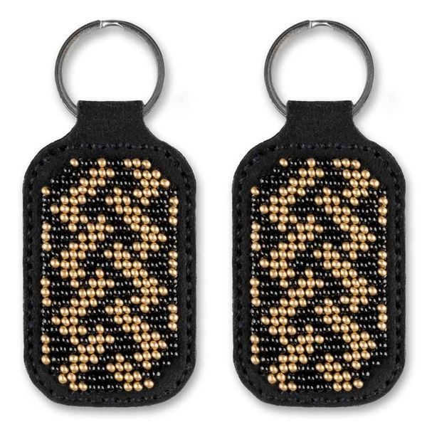 Faux Leather Bead Embroidery Kit &ndash; &ldquo;Keychain&rdquo; FLBB-096 Black