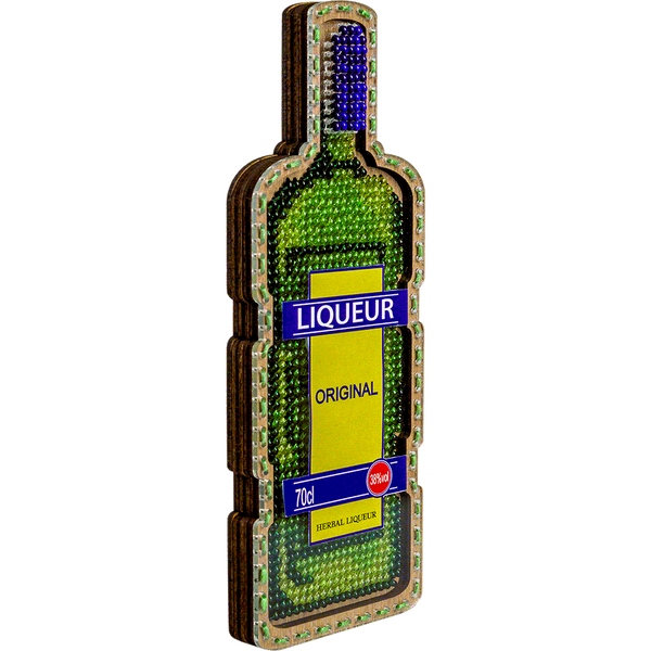 Wooden Bead Embroidery Kit &ndash; &ldquo;Herbal Liqueur Bottle&rdquo; FLK-360