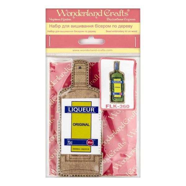 Wooden Bead Embroidery Kit &ndash; &ldquo;Herbal Liqueur Bottle&rdquo; FLK-360