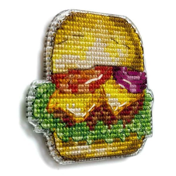 Plastic Cross-Stitch Kit &ndash; "Burger" (Double-Sided) FLX-084