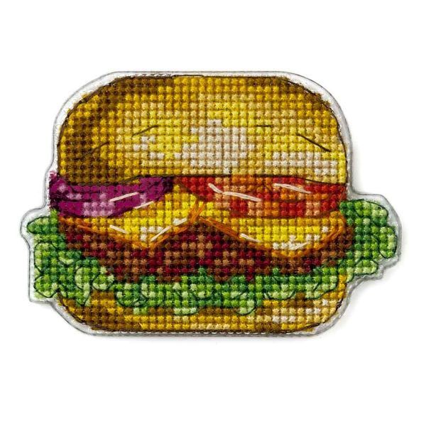 Plastic Cross-Stitch Kit &ndash; "Burger" (Double-Sided) FLX-084