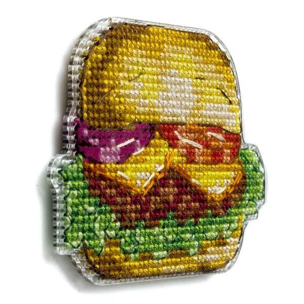 Plastic Cross-Stitch Kit &ndash; "Burger" (Double-Sided) FLX-084