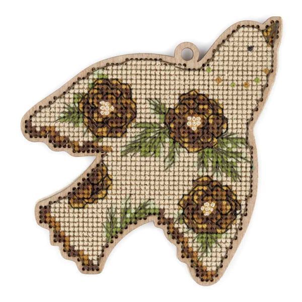 Wooden Cross-Stitch Kit &ndash; &ldquo;Free Bird &ndash; Marigold&rdquo; FLW-044