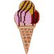 Wooden Bead Embroidery Kit &ndash; &ldquo;Waffle Cone Ice Cream&rdquo; FLK-028 FLK-028 photo 1