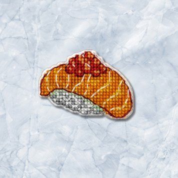 Plastic Cross-Stitch Kit &ndash; "Salmon Sushi" (Double-Sided) FLX-085