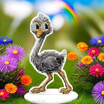 Plastic Cross-Stitch Kit &ndash; "Ostrich" FLX-029