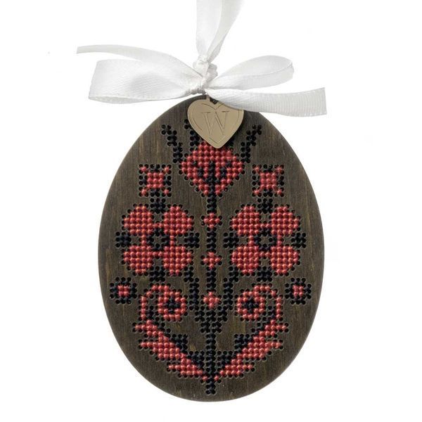Wooden Cross-Stitch Kit &ndash; &ldquo;Easter Egg&rdquo; FLW-101