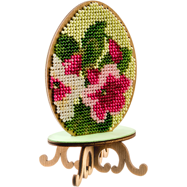 Wooden Bead Embroidery Kit &ndash; &ldquo;Easter Egg&rdquo; FLK-179